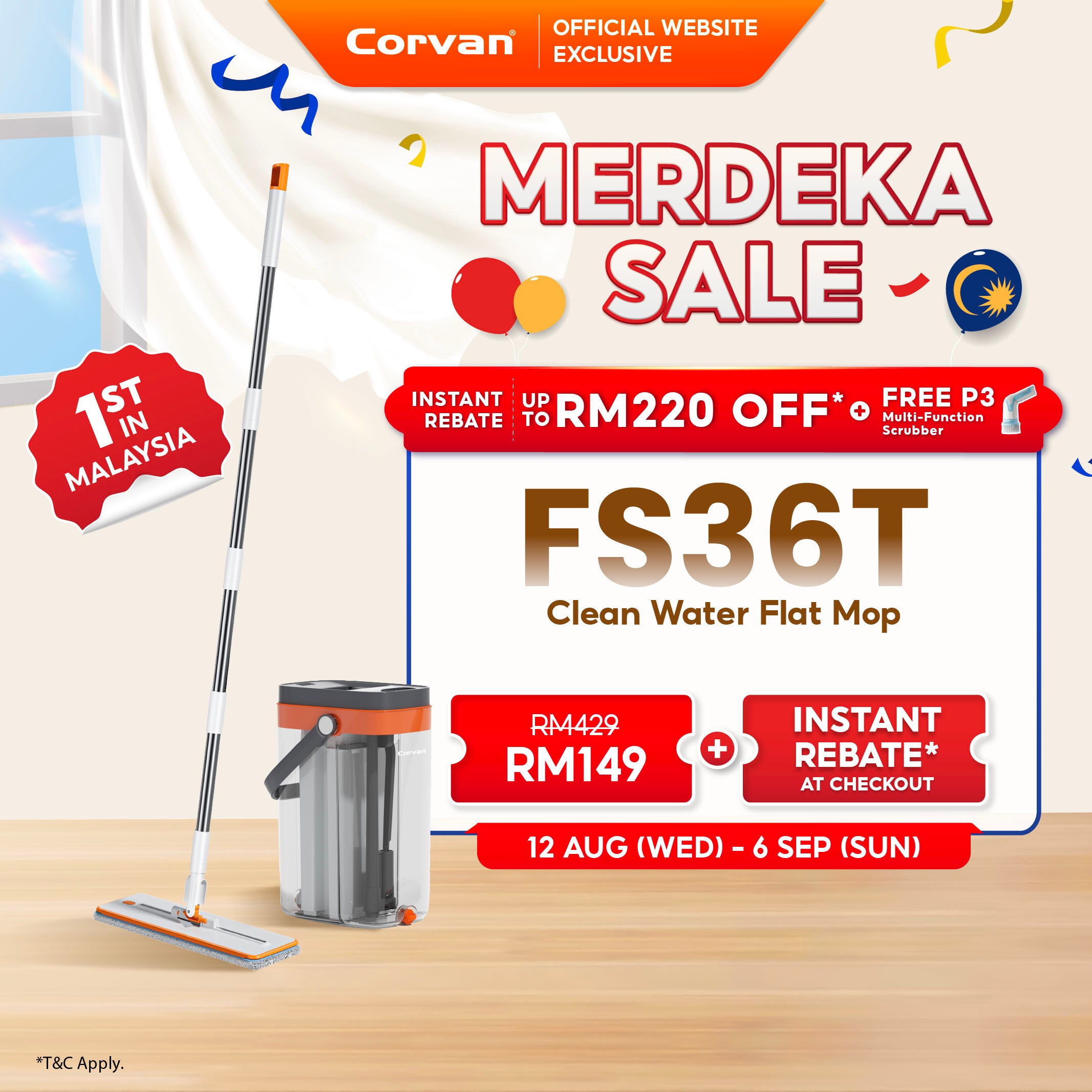[NEW ARRIVAL] Corvan ACTIVEWASH Flat Mop FS36T