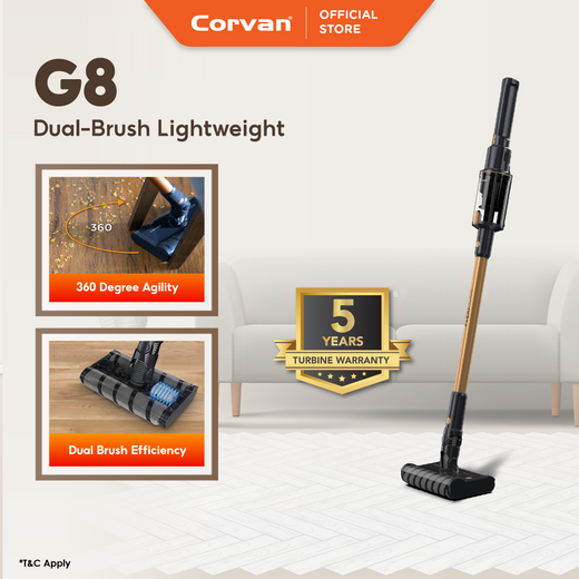 Corvan Cordless Vacuum Dual-Brush Efficiency FlexiGlide G8