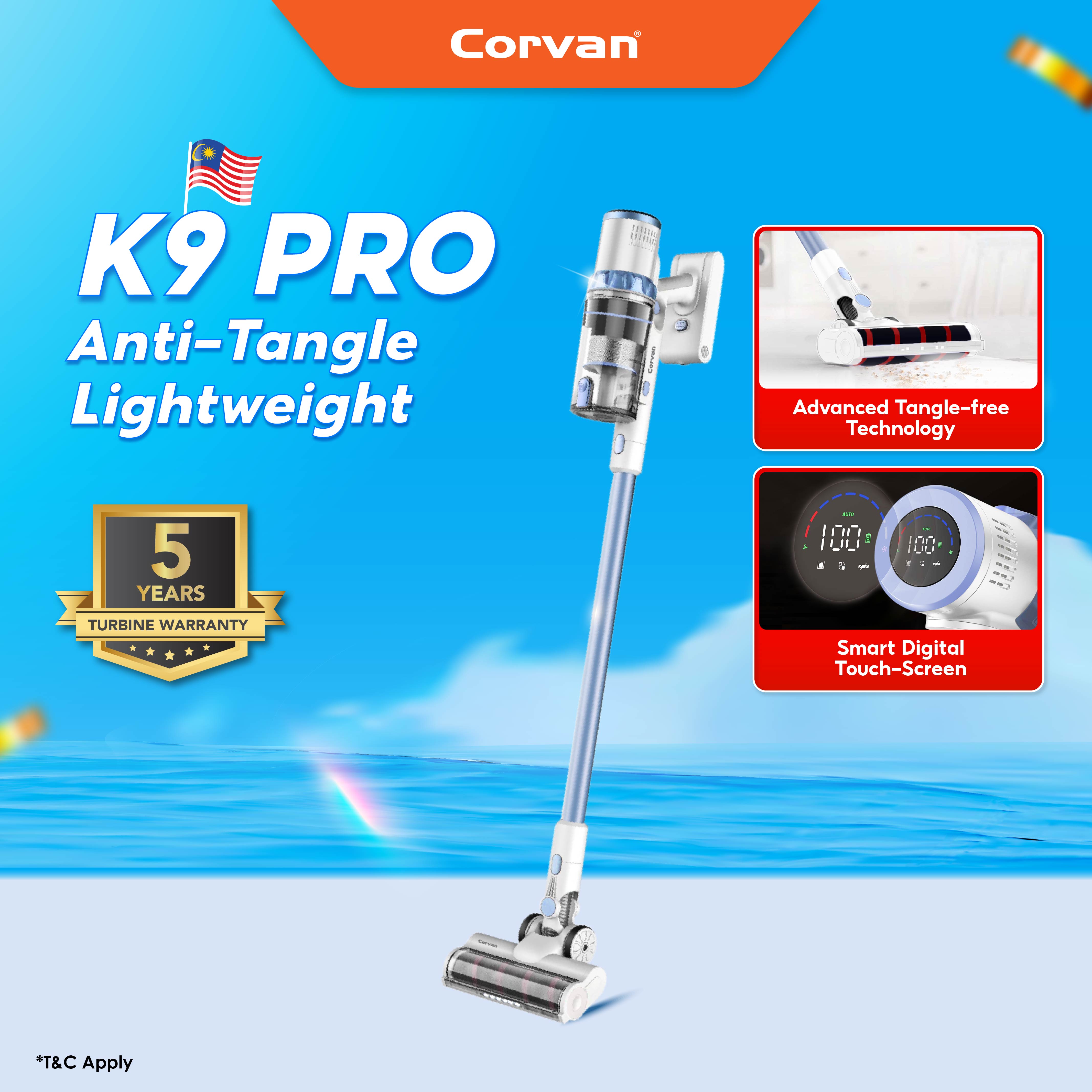 Corvan Anti-tangle Cordless Vacuum Cleaner K9 Pro