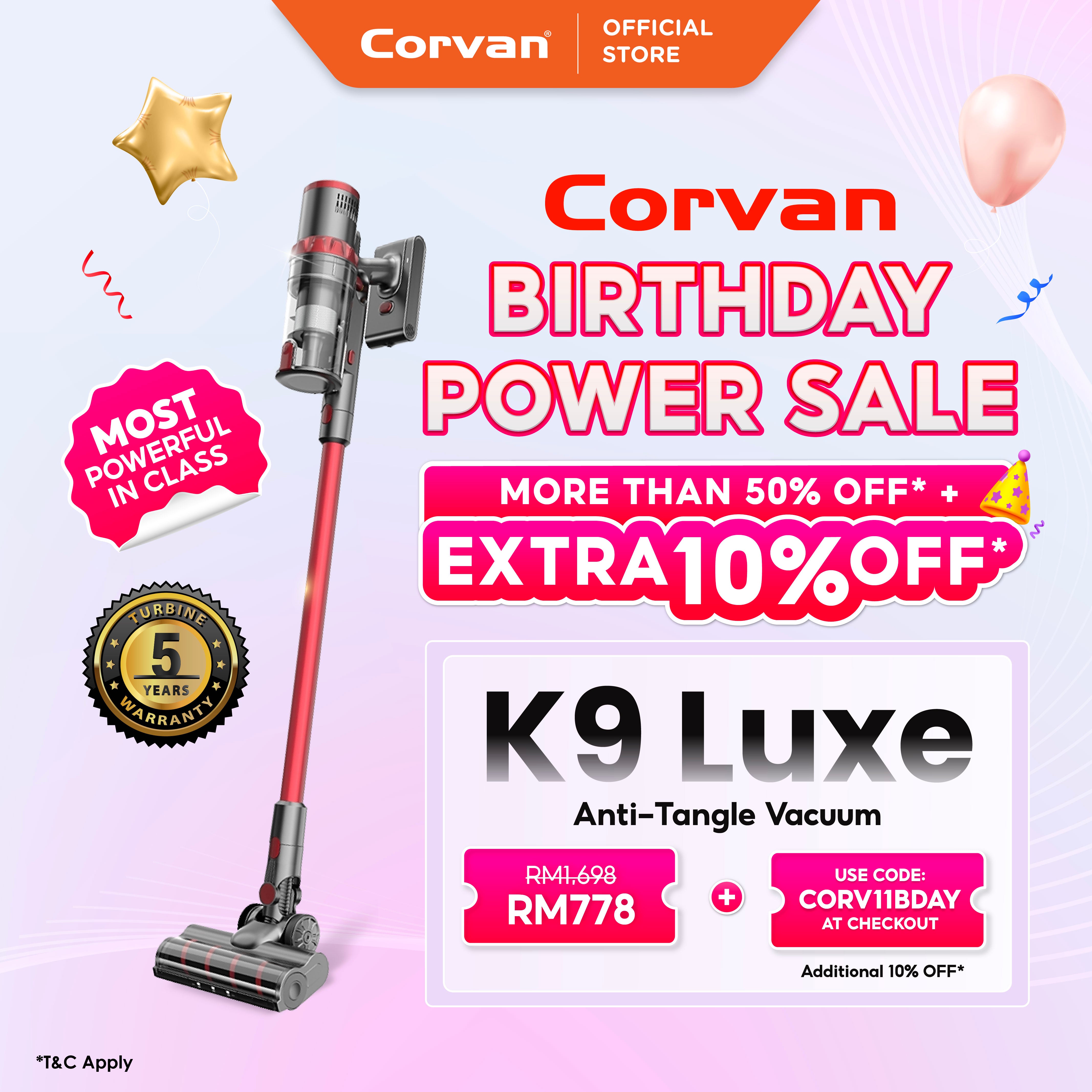 Corvan Anti-tangle Cordless Vacuum Cleaner K9 Luxe