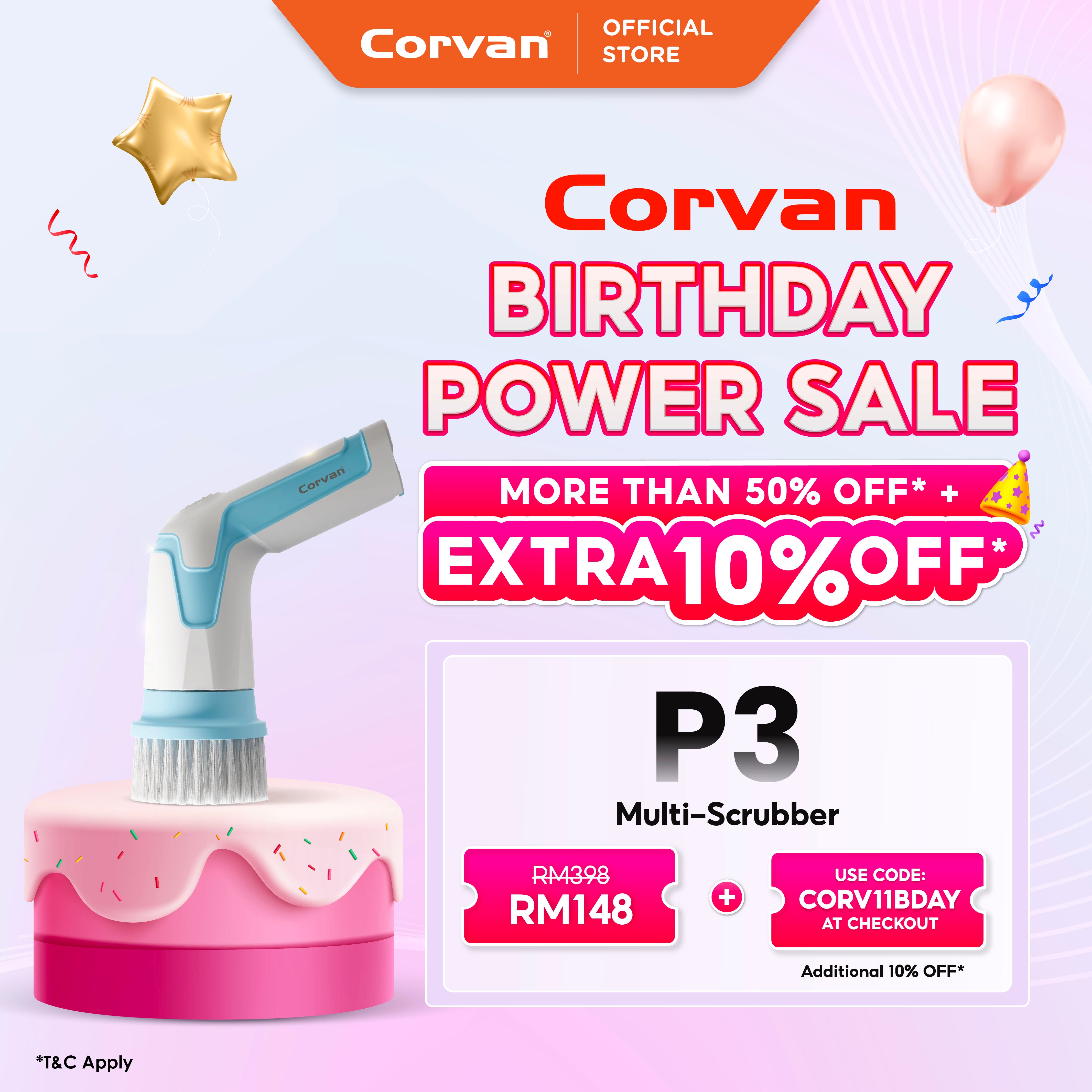 NEW Corvan Cordless Power Scrubber Bathroom Scrubber P3.