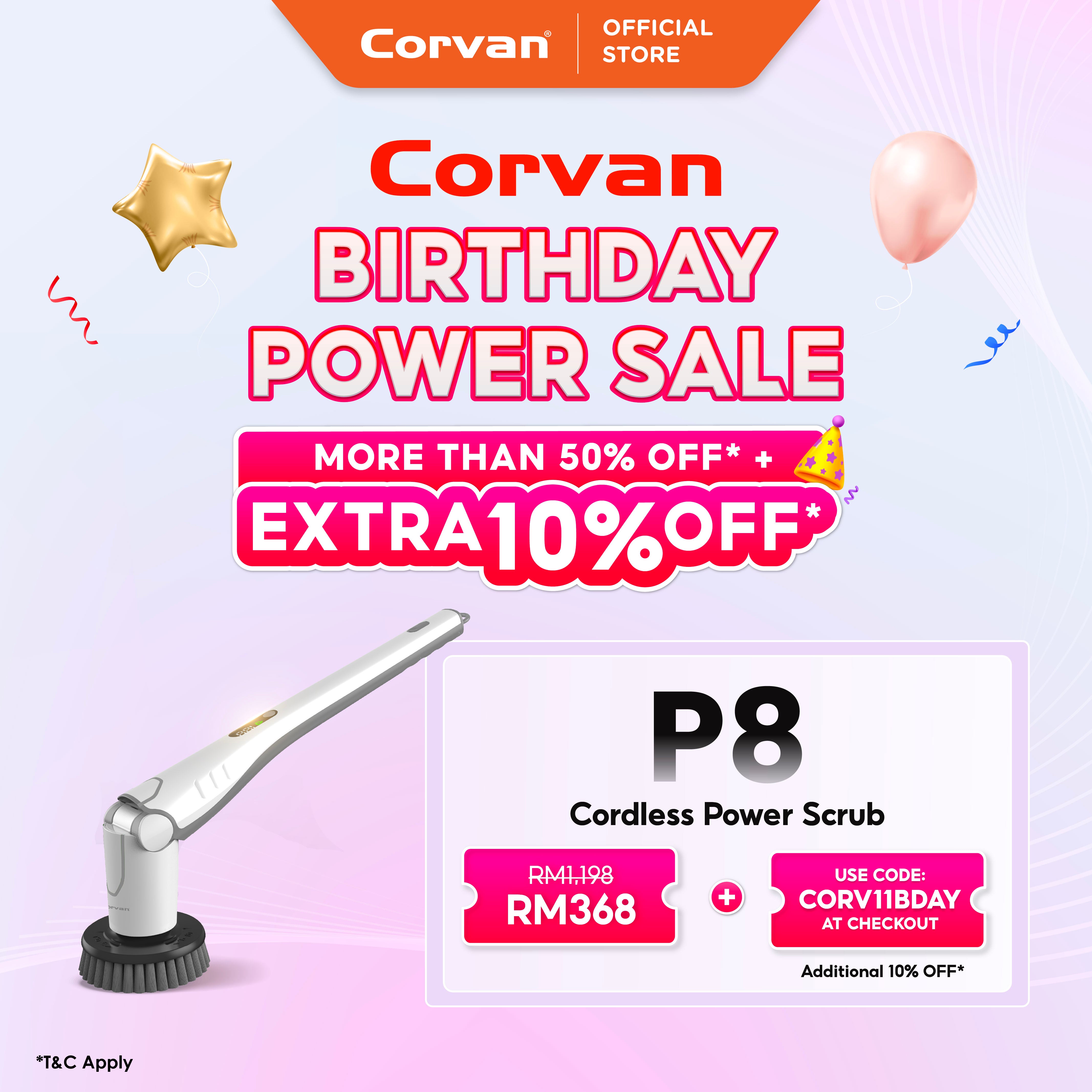 Corvan Power Scrub P8 - Scrub, Polish and Wax with dual speed SuperTorque technology