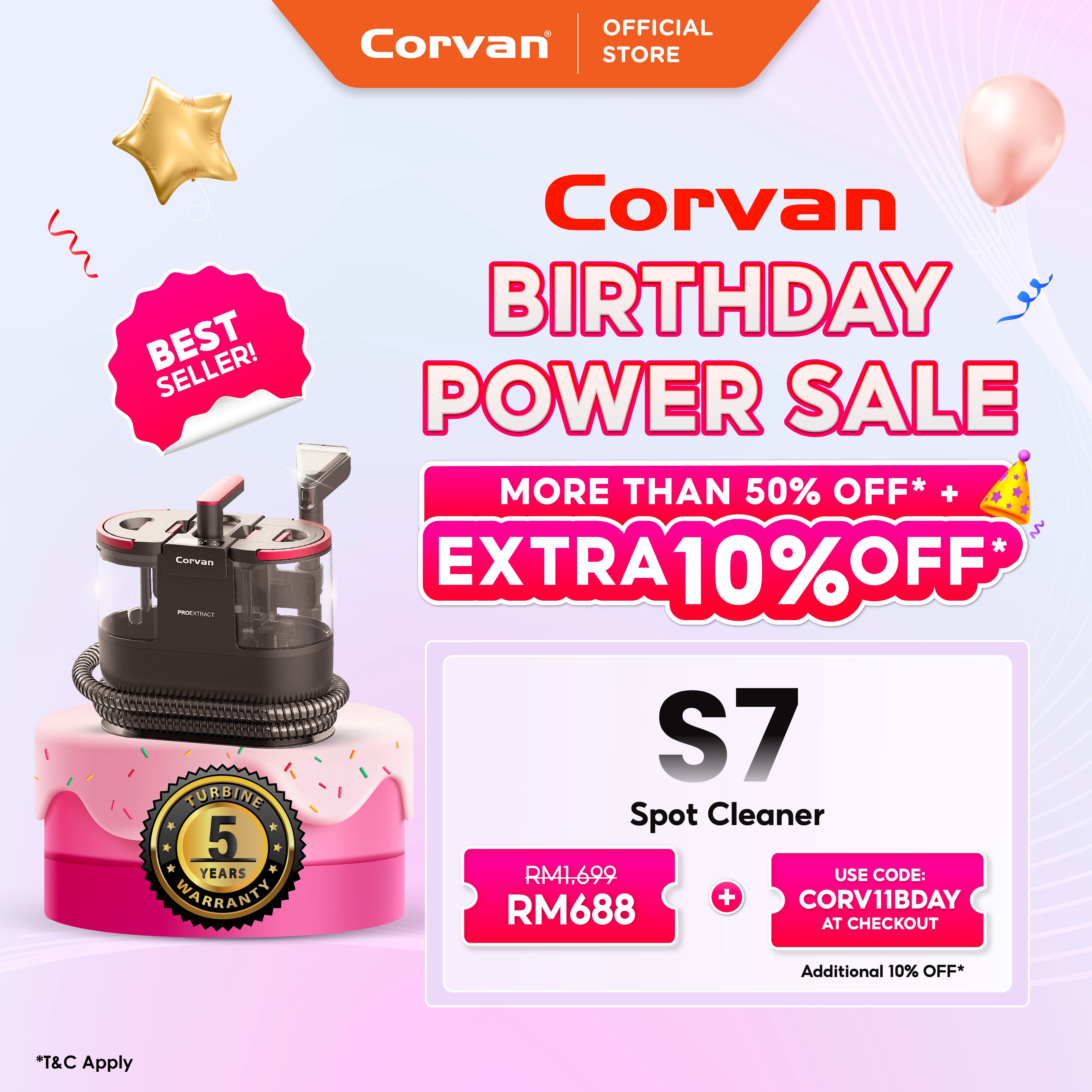 Corvan Spot Cleaner S7 - Carpet & Upholstery Cleaning with ProExtract System