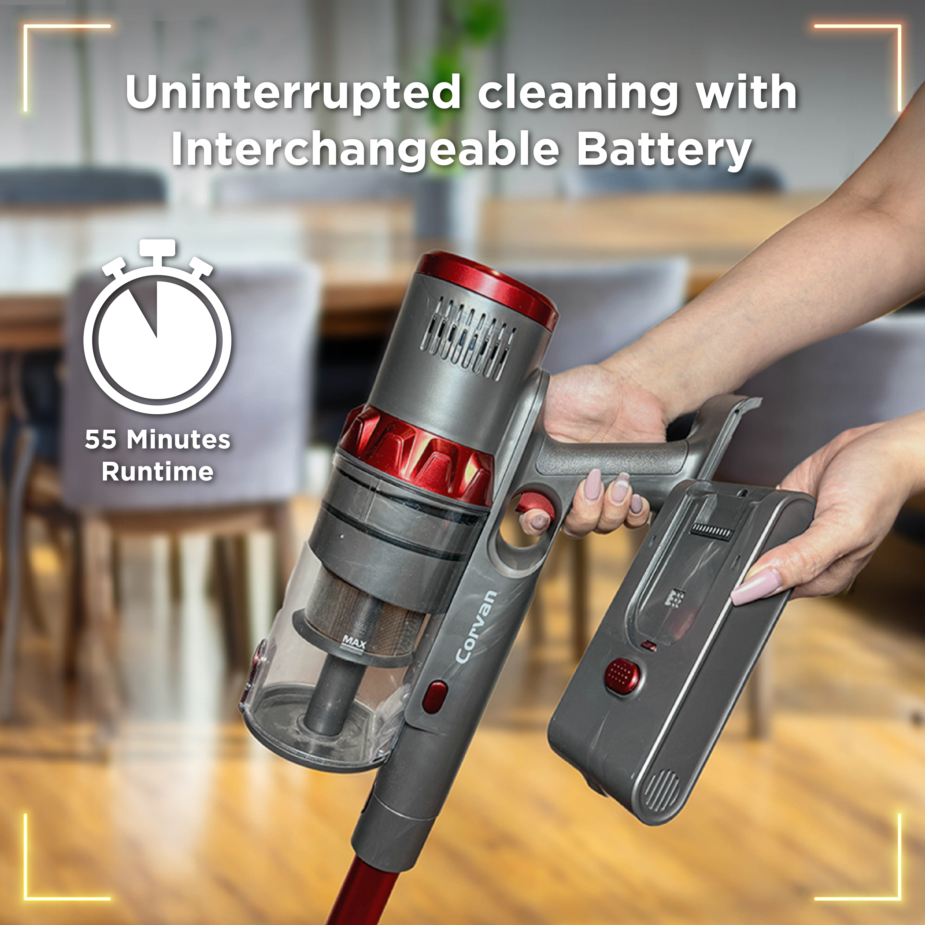 Corvan Anti-tangle Cordless Vacuum Cleaner K9 Luxe