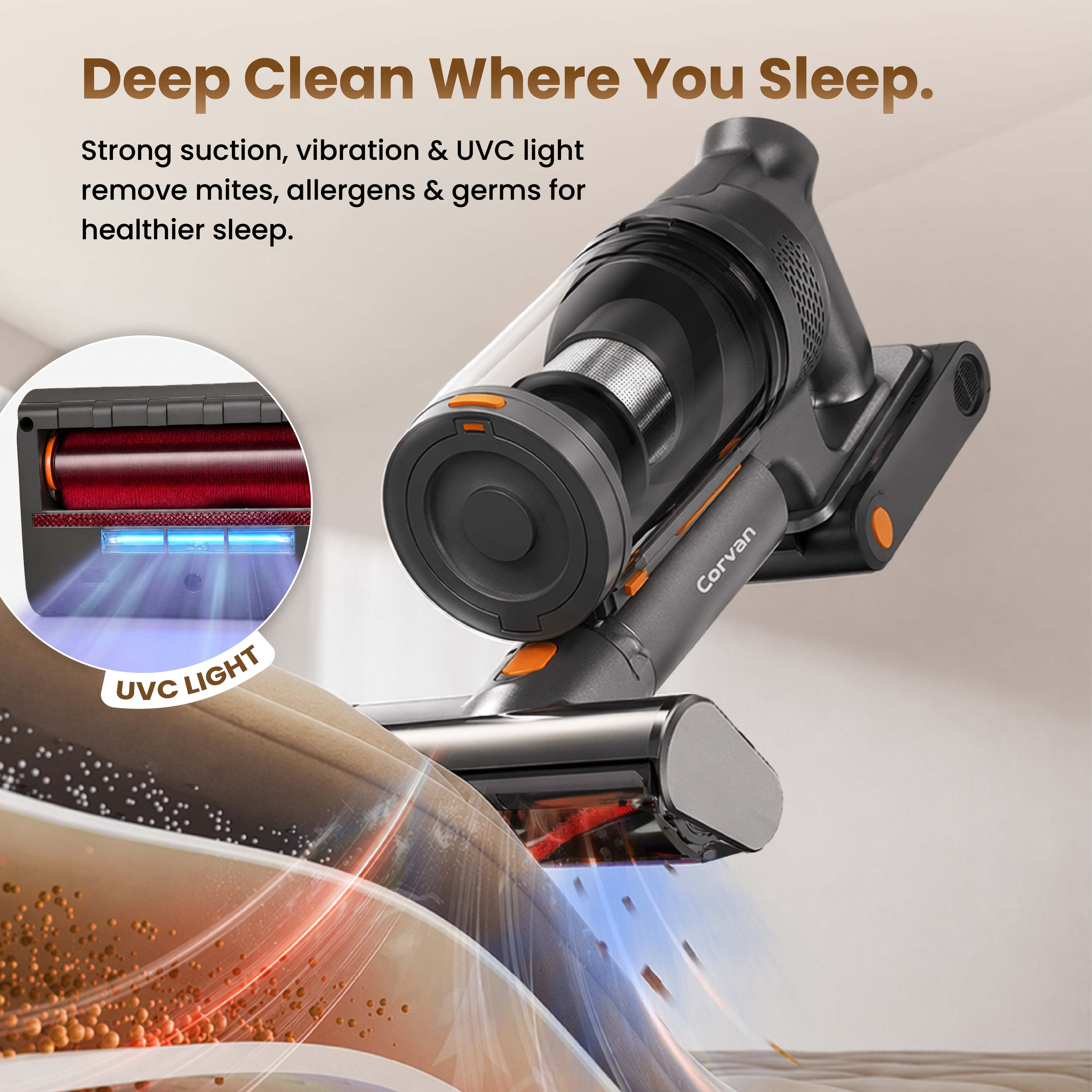 Corvan X8V Self Clean 2-in-1 Vacuum and Sterilize | Auto Clean Station